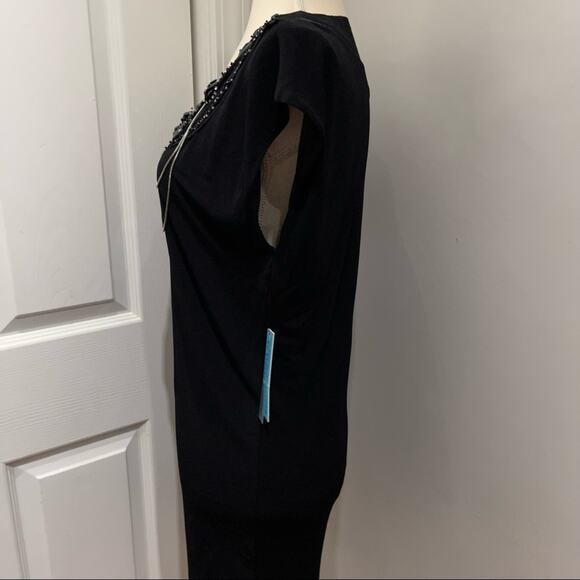 Alice + Olivia Black Embellished Neckline Dress - Picture 5 of 9